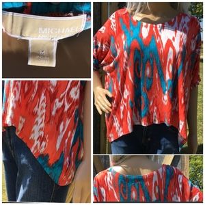 Michael Kors Med Sharkbite Hem Blouse